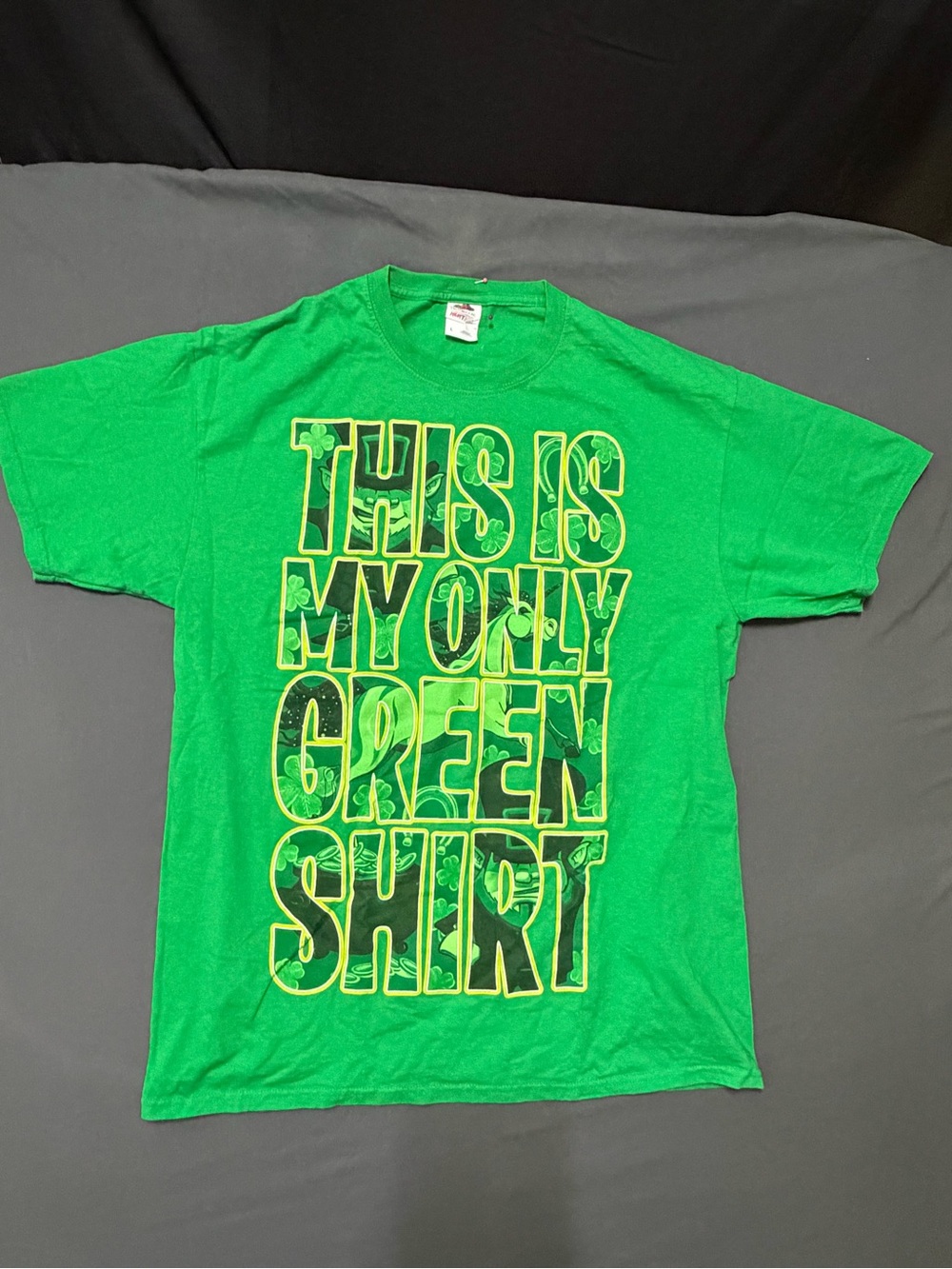 Gildan Bright Green Graphic Tee "This Is My Only Green Shirt"